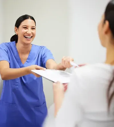 Medical assistant with patient